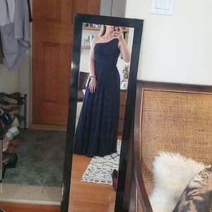 Navy Bridesmaids One shoulder Maxi Dress